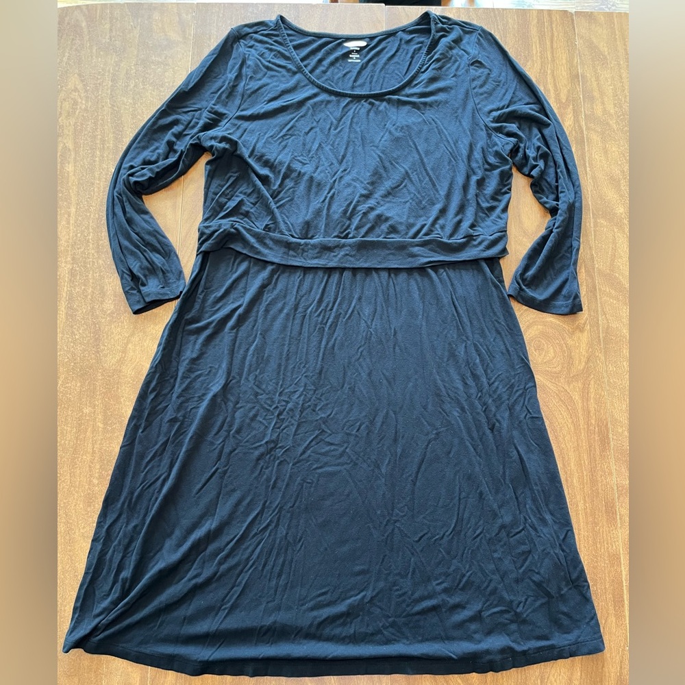 Old Navy Classic Black Maternity Nursing Dress